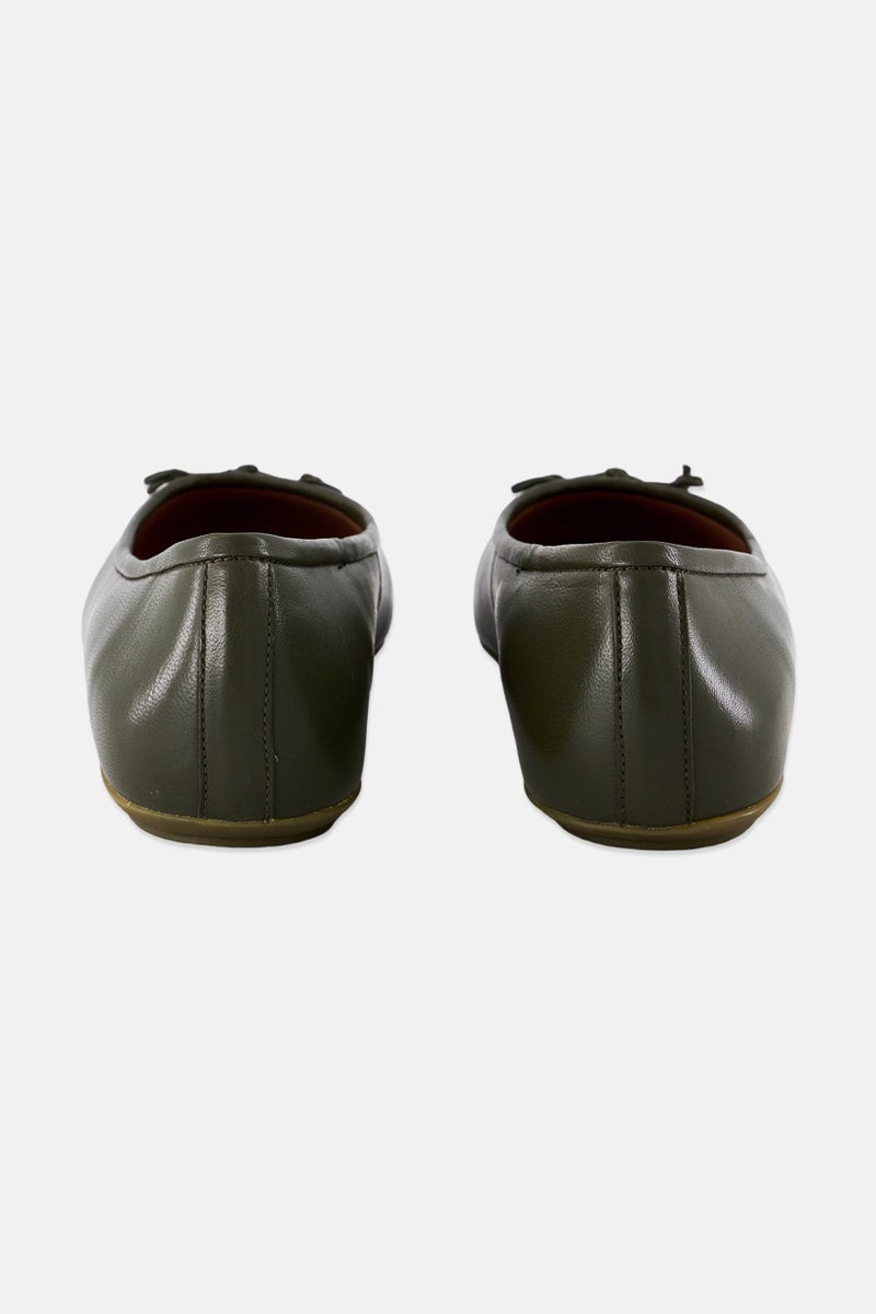 GEOX Women Palmaria Slip On Flats, Dark Sage - Image 2