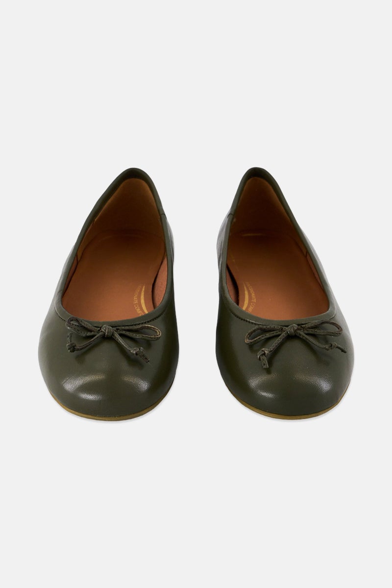 GEOX Women Palmaria Slip On Flats, Dark Sage - Image 4