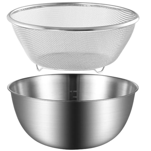 Yopple Premium Stainless Steel Mesh Strainer Basket for Kitchen, Multi-Purpose Fine Mesh Strainer Basket for Washing Rice, Vegetables, Fruits, Pasta, Noodles & Deep Frying, Mesh Strainer Basket - Image 1