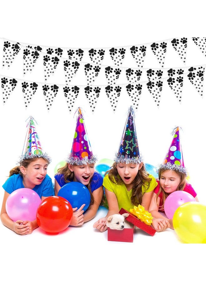 FESTIKO 5 Pieces Dog Party Decorations Dog Birthday Banner Dog Paw Prints Pennant Banners Dog Paw Prints Bunting Banner Hanging Animal Pawprint Banner For Dog Cat Pet Supplies, 7.9 X 11.4 Inch (Black) - Image 4