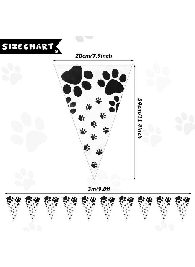 FESTIKO 5 Pieces Dog Party Decorations Dog Birthday Banner Dog Paw Prints Pennant Banners Dog Paw Prints Bunting Banner Hanging Animal Pawprint Banner For Dog Cat Pet Supplies, 7.9 X 11.4 Inch (Black) - Image 2