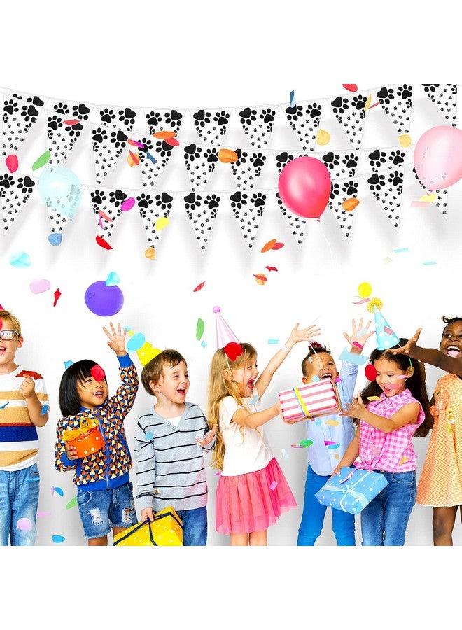 FESTIKO 5 Pieces Dog Party Decorations Dog Birthday Banner Dog Paw Prints Pennant Banners Dog Paw Prints Bunting Banner Hanging Animal Pawprint Banner For Dog Cat Pet Supplies, 7.9 X 11.4 Inch (Black) - Image 5