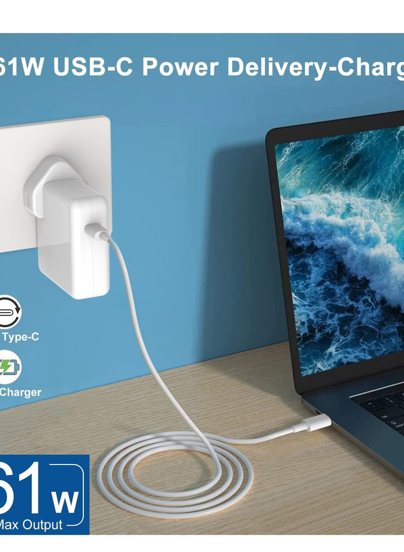 Replacement Mac Book Charger, 61W Laptop Charger USB C Power Adapter with Cable for MacBook Air Pro 13/12 inch 2022--2018, iPad Pro 12.9 11 - Image 3