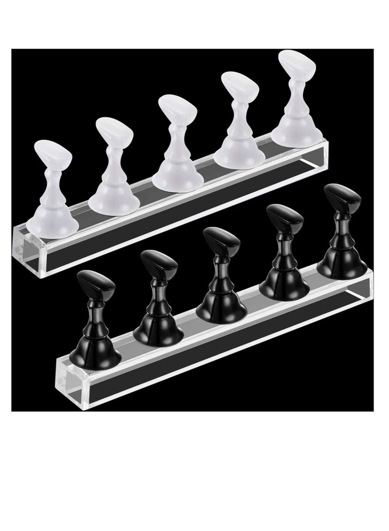 Bluejw Acrylic Nail Display Stand Tip Practice Magnetic Holder Fingernail DIY Art for False Manicure Tool Home Salon Use - Image 1