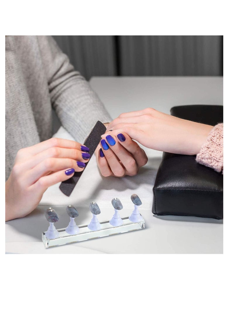 Bluejw Acrylic Nail Display Stand Tip Practice Magnetic Holder Fingernail DIY Art for False Manicure Tool Home Salon Use - Image 4