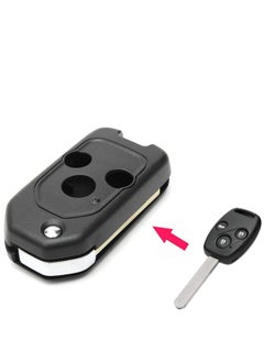 Modified Car Remote Key Case Uncut Flip Key Blade Fob Shell Case For Honda Accord Civic CR-V Fit Jazz Insight Odyssey Pilot 3 BUTONS