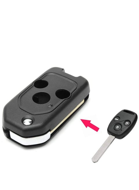 Modified Car Remote Key Case Uncut Flip Key Blade Fob Shell Case For Honda Accord Civic CR-V Fit Jazz Insight Odyssey Pilot 3 BUTONS