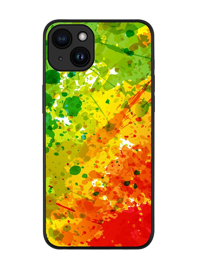 Stylizedd Cover for iPhone 15 Case Rugged Black Slim fit Soft Flexible Anti Drop TPU Gel Thin Protective Phone Cases - Tropical Splash - Image 1