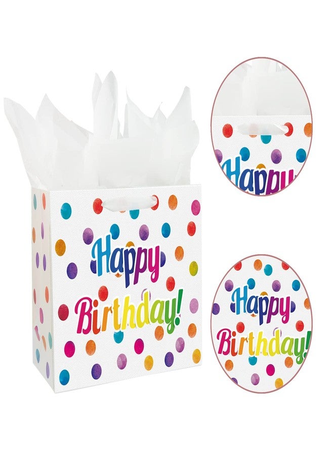 Laidans 13" Large Happy Birthday Gift Bag with Card and Tissue Papers for Kids with Handles (Dots) - Image 3