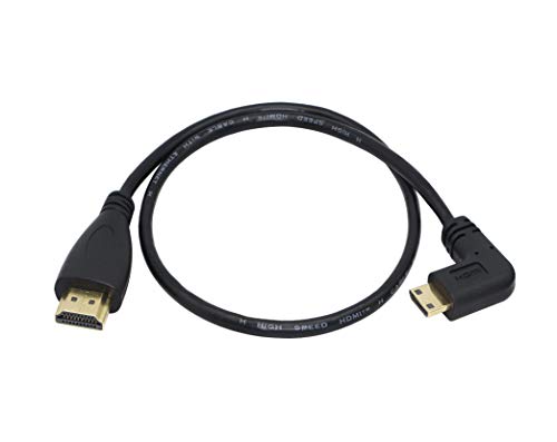CERRXIAN 50cm 19.6inch High Speed Gold Plated Mini HDMI Left Angle Male to HDMI Male Cable (Black) L - Image 1