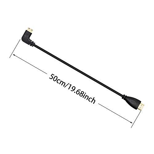 CERRXIAN 50cm 19.6inch High Speed Gold Plated Mini HDMI Left Angle Male to HDMI Male Cable (Black) L - Image 5