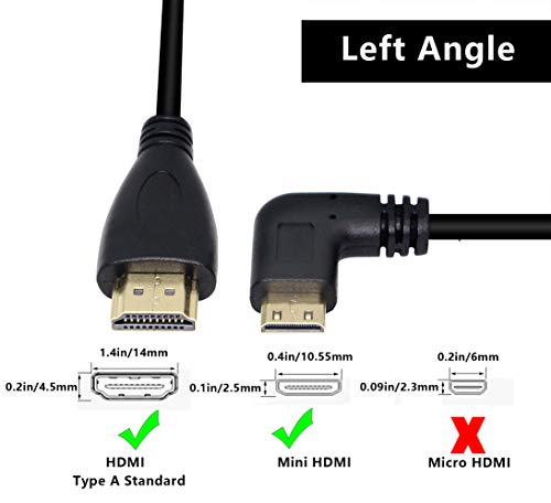 CERRXIAN 50cm 19.6inch High Speed Gold Plated Mini HDMI Left Angle Male to HDMI Male Cable (Black) L - Image 2
