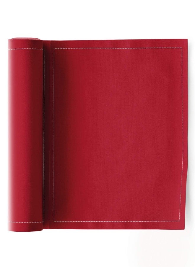 MY DRAP Cotton Luncheon Napkins, Washable and Reusable (25 Napkins, Lipstick Red) - Image 1