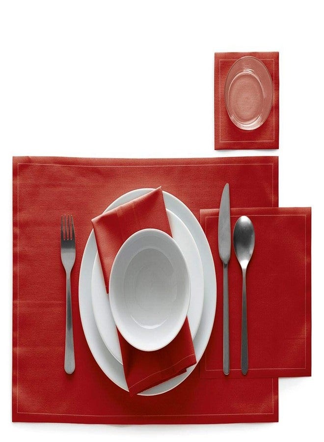 MY DRAP Cotton Luncheon Napkins, Washable and Reusable (25 Napkins, Lipstick Red) - Image 2