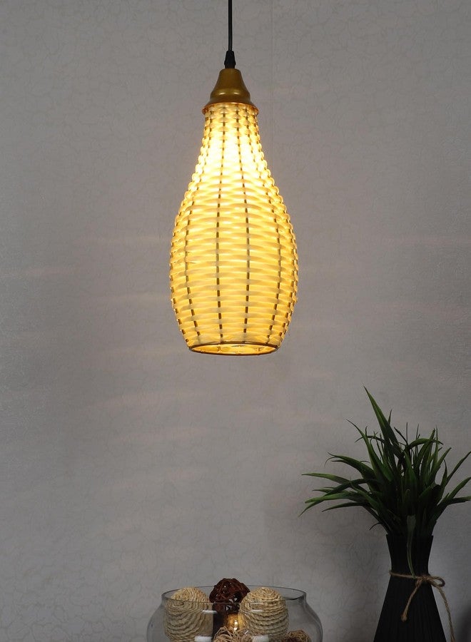 ELIANTE Zenithra Hanging Light with E27 Holder and Cream Plastic Shade | | 3 Years Warranty | Free - LED LAMP - Image 3