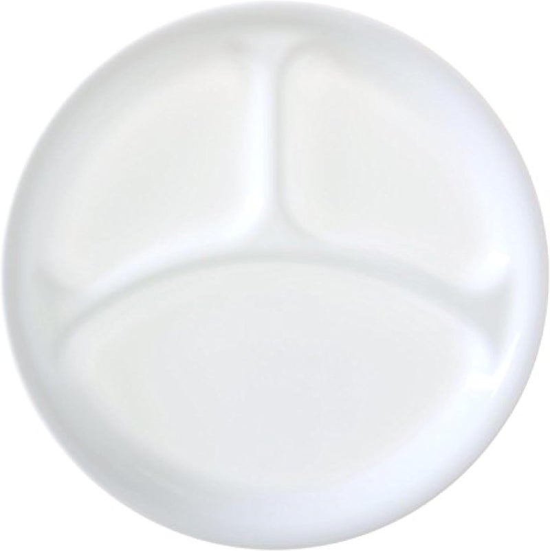 Partyreal Corelle Livingware Winter Frost White 1025 Divided Dinner Plate Set of 8 - Image 4