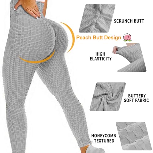 JGS1996 Womens Hidden Scrunch Butt Lifting Workout Leggings High Waist Tummy Control Booty Lift Gym Yoga Pants Tights - Image 2