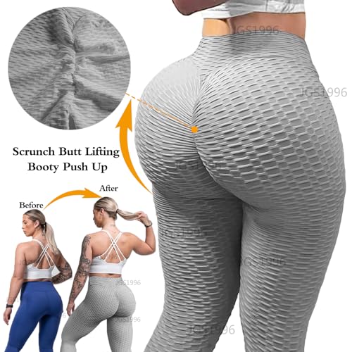 JGS1996 Womens Hidden Scrunch Butt Lifting Workout Leggings High Waist Tummy Control Booty Lift Gym Yoga Pants Tights - Image 4