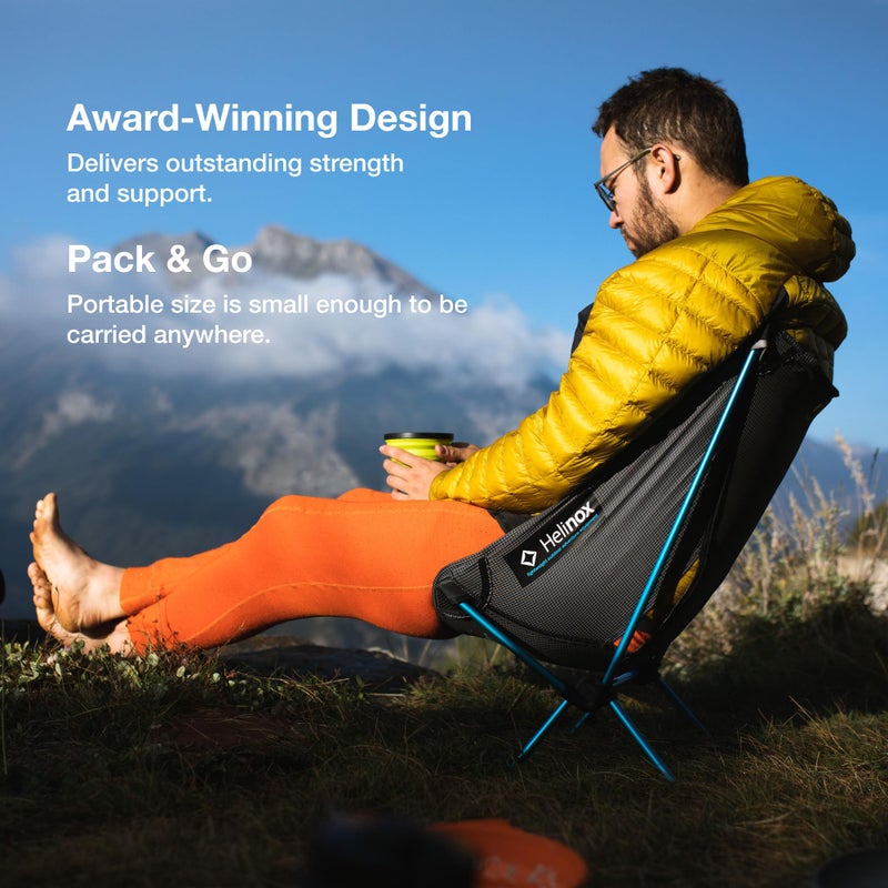 Helinox Chair Zero Ultralight Compact Camping Chair, Chair Zero, Black - Image 3