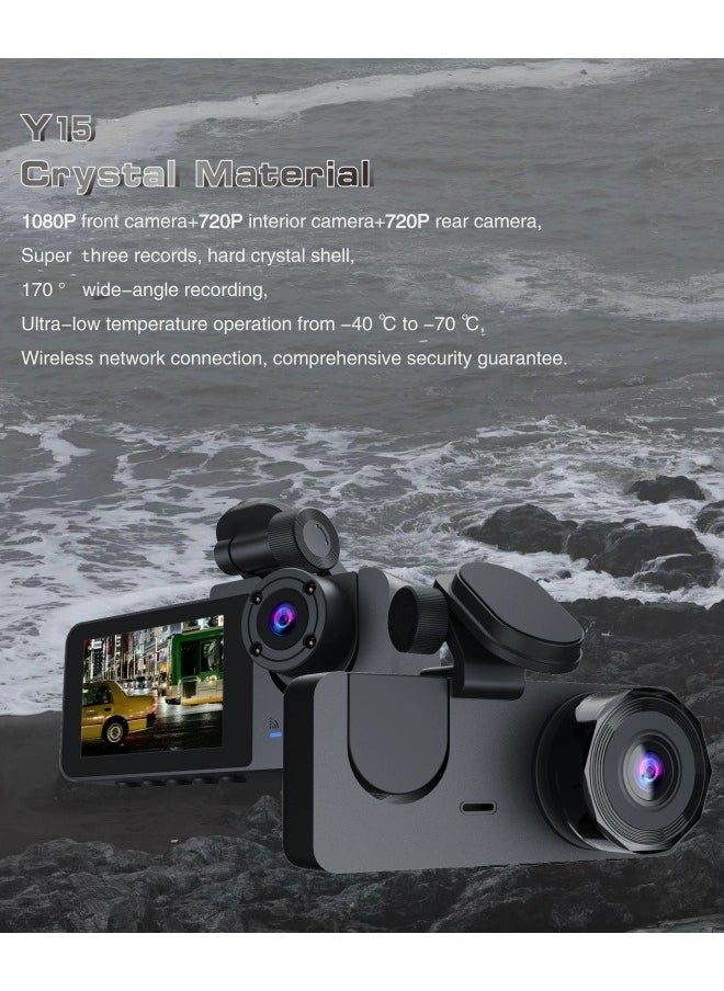 FPC - Y15 Car accessories Dash Cam Front and Inside 1080P Dual Dash Camer with Infrared night vision - Image 1