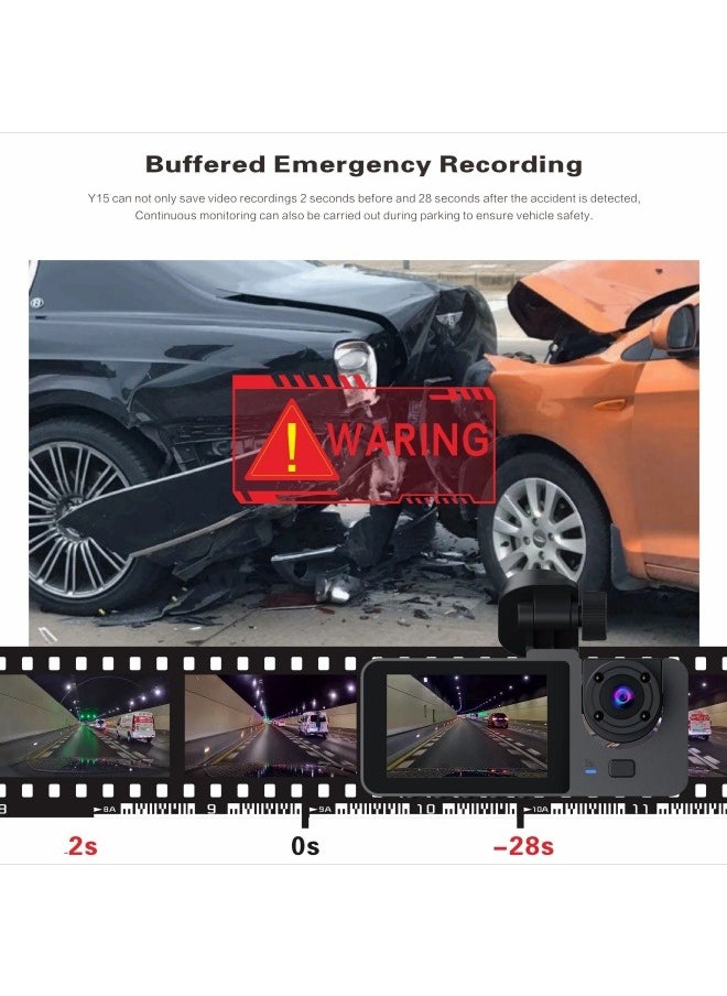 FPC - Y15 Car accessories Dash Cam Front and Inside 1080P Dual Dash Camer with Infrared night vision - Image 1