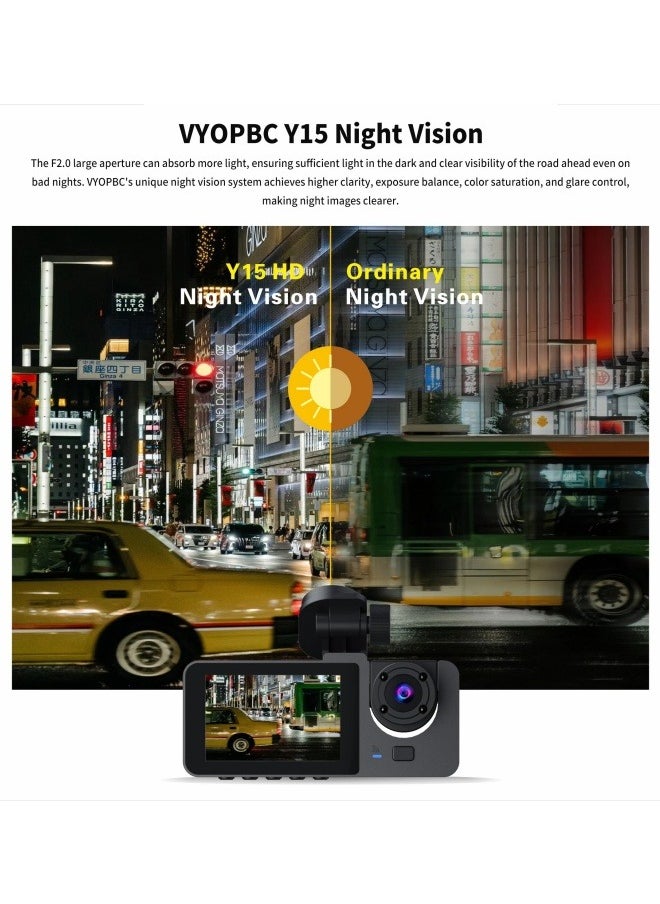 FPC - Y15 Car accessories Dash Cam Front and Inside 1080P Dual Dash Camer with Infrared night vision - Image 1