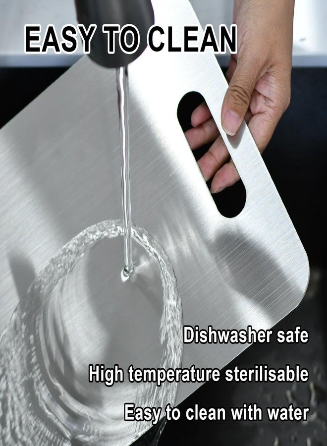BSDLZCH 3pcs Stainless Steel Cutting Board Cutting Boards for Kitchen, Upgrade Double Sided Board, Thick Cutting Board for Home Kitchen Cooking - Image 5