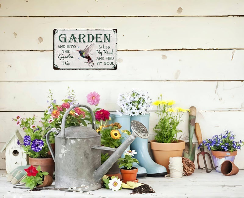 Bestylez Gardening Gifts Vintage Gardening Signs Into The Garden To Lose My Mind Tin Sign for Home Garden Greenhouse Living Room Bedroom Yard Cottage Outdoor Decor 8X12 Inch (3358) - Image 5