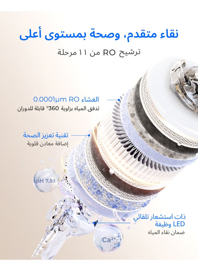 ووتر دروب نظام فلتر مياه بالتناضح العكسي، فلتر مياه بالتناضح العكسي من 11 مرحلة، يقلل من TDS، حمض بيرفلورو الاوكتانويك والكلور والفلورايد، 1200 جالون في اليوم، معدني قلوي، معتمد من NSF، خال من BPA - Image 4