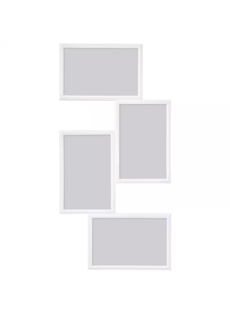 Selecto Hub Wall Photo Frame, Wall Hanging Picture Frame, Collage Frame for 4 Photos, Plastic/paperboard White, 21 x 41 cm - Image 1