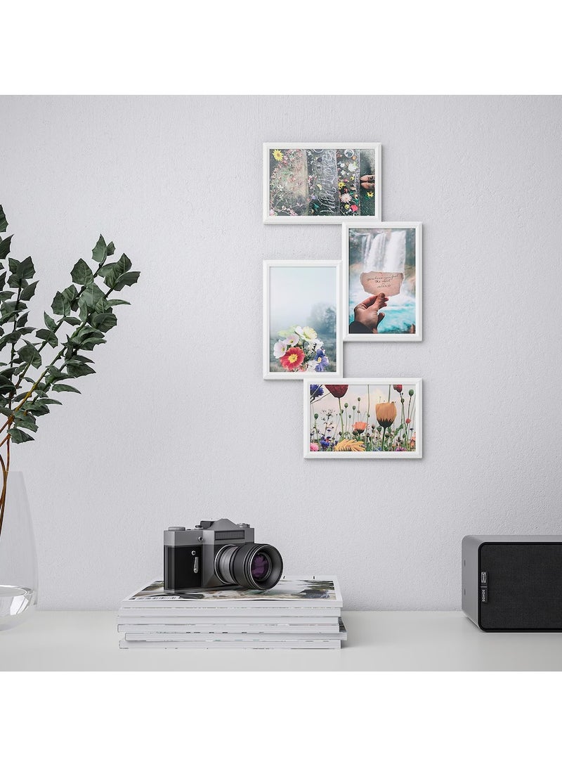 Selecto Hub Wall Photo Frame, Wall Hanging Picture Frame, Collage Frame for 4 Photos, Plastic/paperboard White, 21 x 41 cm - Image 2