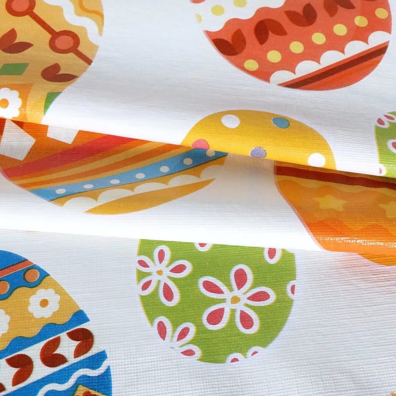 Fitable Easter Rectangle Table Cloth - 60x84 Inch Waterproof Colorful Egg Pattern Tablecloth Vinyl Wipe Clean Table Cover for Dining Table, Easter Dinner, Kitchen, Holiday Party - Image 5