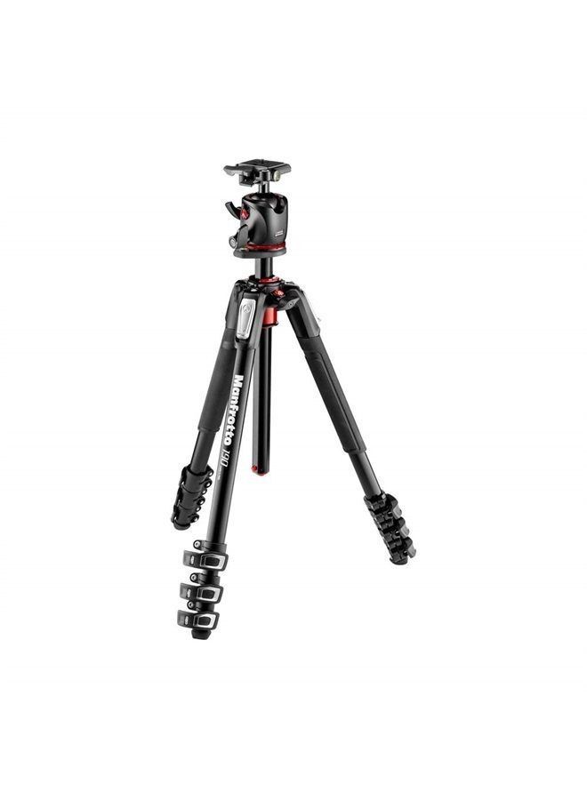 Manfrotto طقم حامل ثلاثي الأبعاد من الألمنيوم 4 أقسام 190XPRO مع رأس كروي (MK190XPRO4-BHQ2) - Image 1