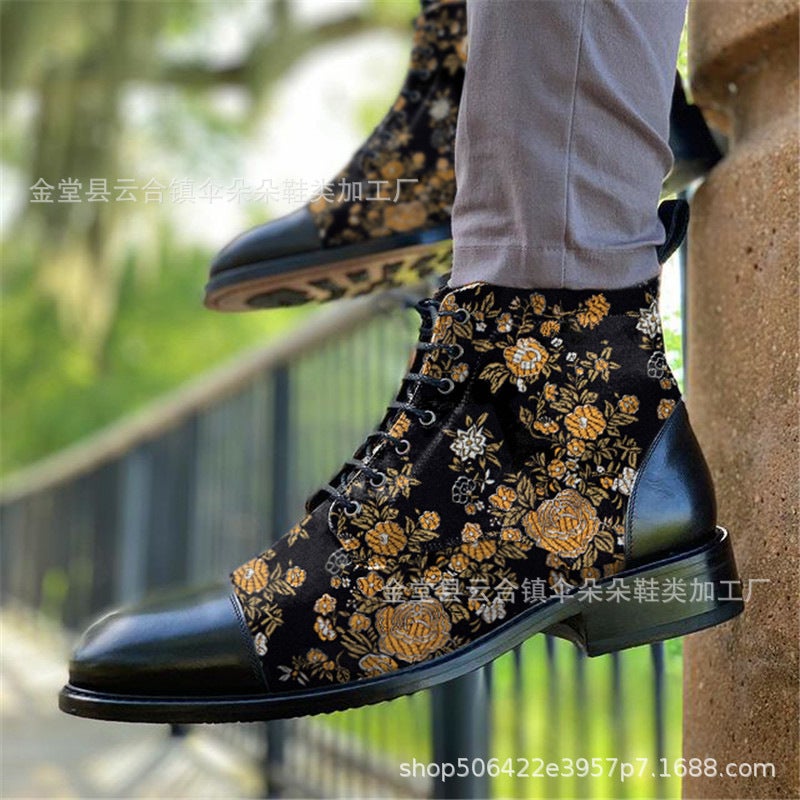 2021 New Style Low Heel 48 Yard Front Lace-Up Low Barrel Martins Trendy - Image 1