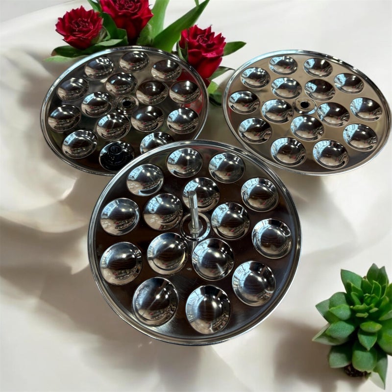 GBW Stainless Steel Idly Idli Stand Suitable Outer Lid Cooker,18x3 Plates Steel Standard Mini Idli - Image 4