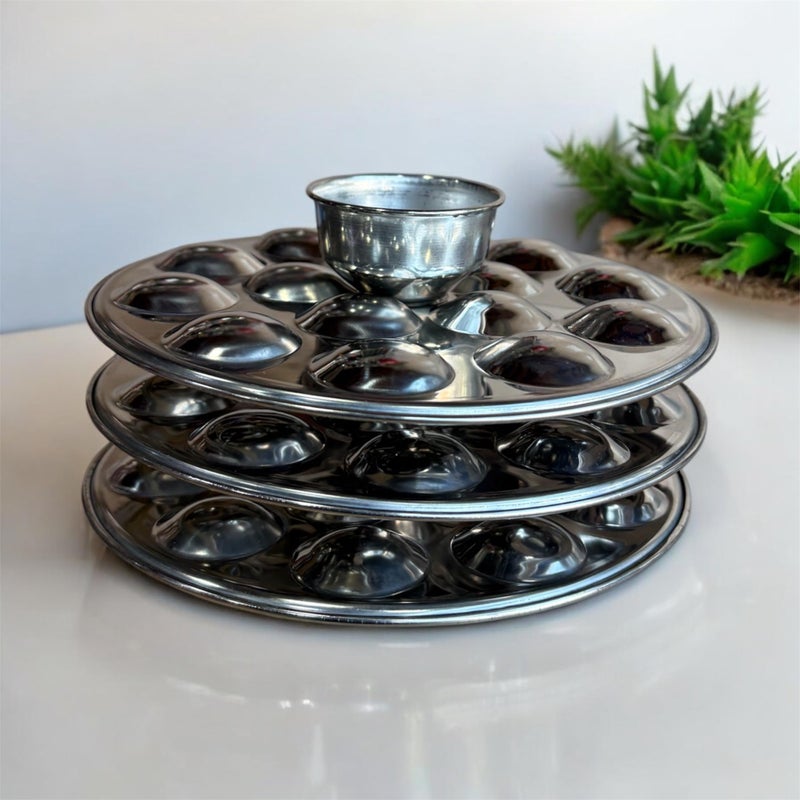 GBW Stainless Steel Idly Idli Stand Suitable Outer Lid Cooker,18x3 Plates Steel Standard Mini Idli - Image 3
