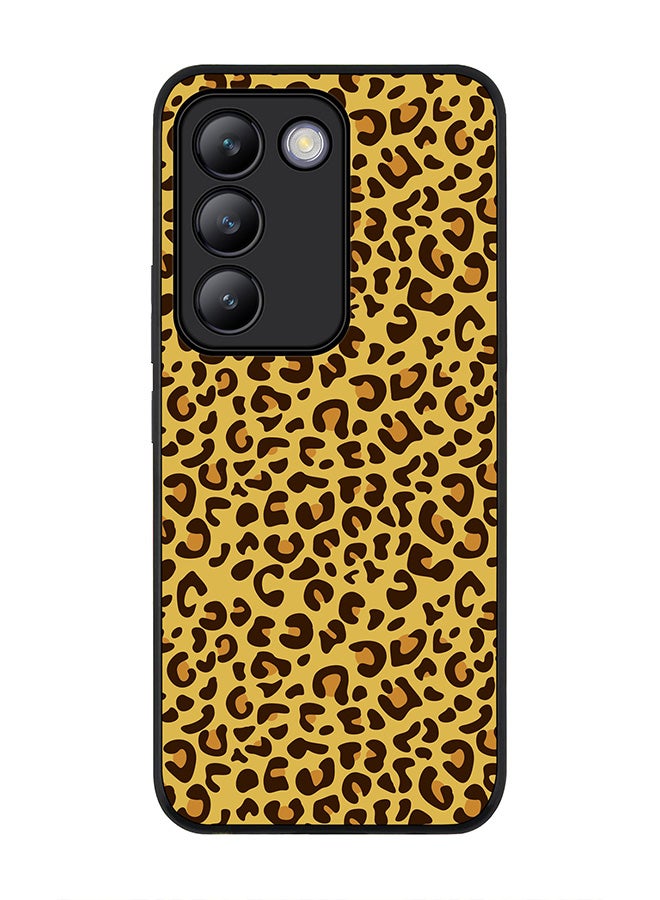Stylizedd Rugged Black edge case for Vivo V30 Lite 5G, Slim fit Soft Case Flexible Rubber Edges Anti Drop TPU Gel Thin Cover -  Leopard Skin Print - Image 1