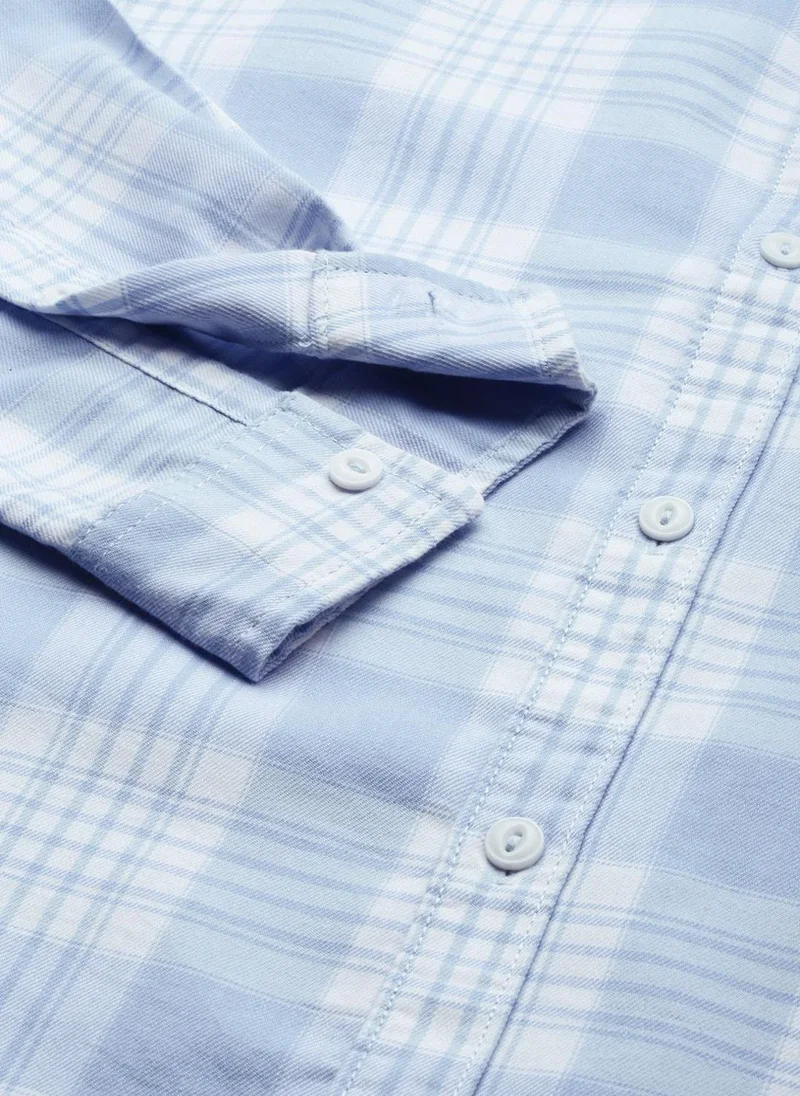 The Indian Garage Co Men Regular Fit Checkered Full Sleeves Cutaway Collar Casual Shirt