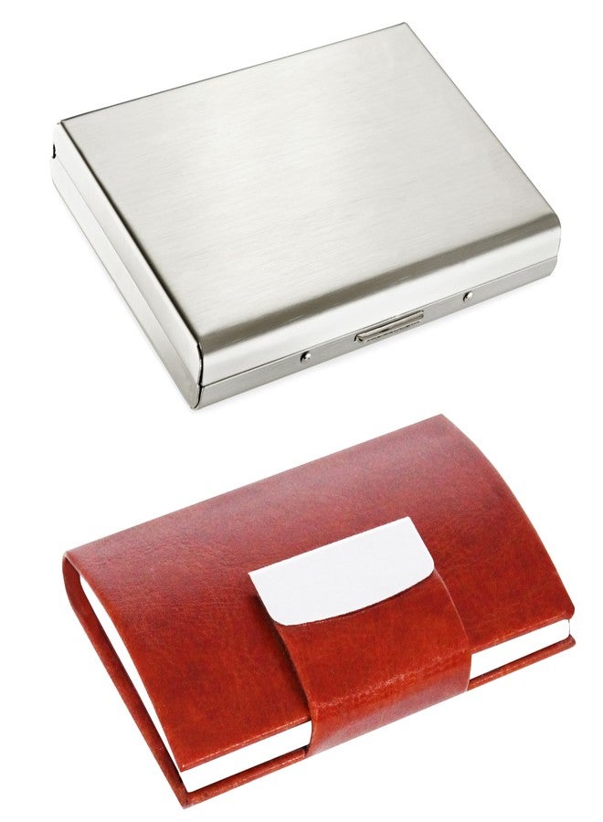 OFIXO 6 Slots RFID Blocking Stainless Steel Credit/Debit/ATM (Silver) Card Holder (Pack of 2) - Image 1