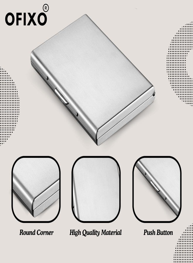 OFIXO 6 Slots RFID Blocking Stainless Steel Credit/Debit/ATM (Silver) Card Holder (Pack of 2) - Image 3