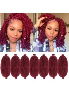 Eerya Burgundy Marley Hair Marley Twist Braiding Hair 14 Inch 7 Packs Cuban Twist Hair Kinky Twist hair Pre Separated Marley Hair for Faux Locs Marley Twist Hair Synthetic Braiding hair14 inchBurgundy 