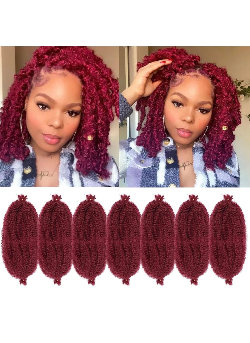 Eerya Burgundy Marley Hair Marley Twist Braiding Hair 14 Inch 7 Packs Cuban Twist Hair Kinky Twist hair Pre Separated Marley Hair for Faux Locs Marley Twist Hair Synthetic Braiding hair14 inchBurgundy 