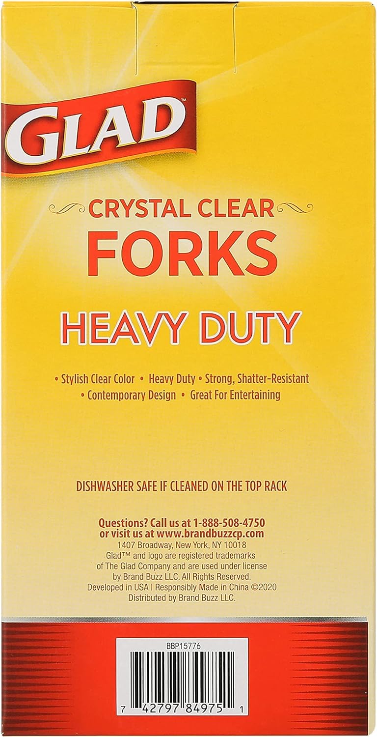Glad Crystal Clear Heavy Duty Plastic Forks for Everyday Use | Disposable Cutlery  24 Count - 12 Pack  BB15776PCS12 - Image 5