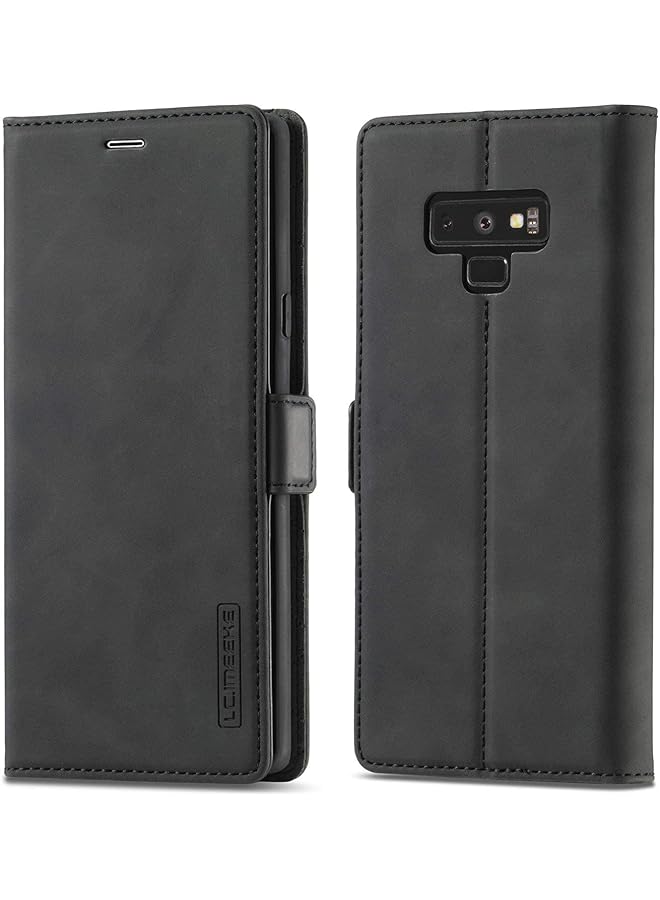 Leather Case For Samsung Galaxy Note 9 Premium Wallet Case With Kickstand And Credit Slots Folio Flip Cover For Samsung Galaxy Note 9 Samsung Note 9 Black