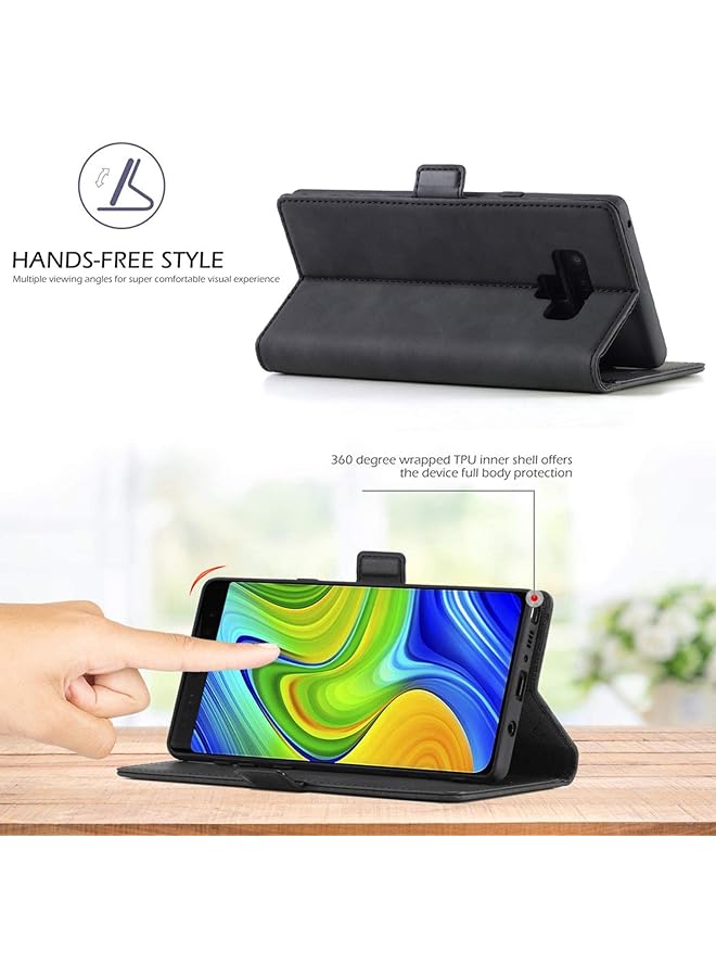 Leather Case For Samsung Galaxy Note 9 Premium Wallet Case With Kickstand And Credit Slots Folio Flip Cover For Samsung Galaxy Note 9 Samsung Note 9 Black