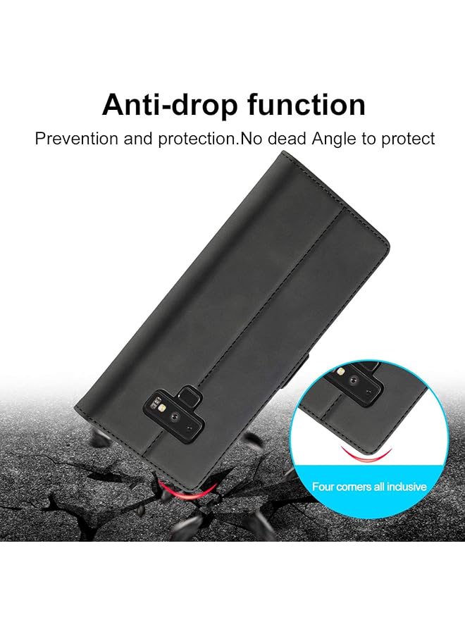 Leather Case For Samsung Galaxy Note 9 Premium Wallet Case With Kickstand And Credit Slots Folio Flip Cover For Samsung Galaxy Note 9 Samsung Note 9 Black