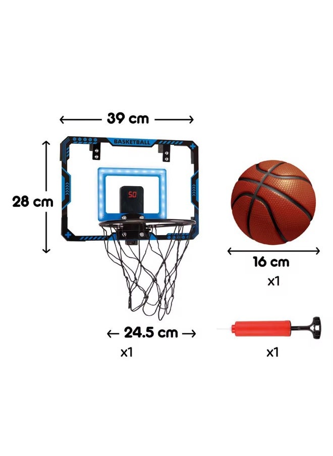 MOCOM Ultimate Indoor Basketball Hoop for Kids & Teens – LED Electronic Scoreboard, 2 Game Modes, Shock-Absorbing Ball, Foldable Over-The-Door Hoop with Infrared Sensor & Cheer Sounds – Perfect Sports Gift for Ages 5-12+  - Image 1