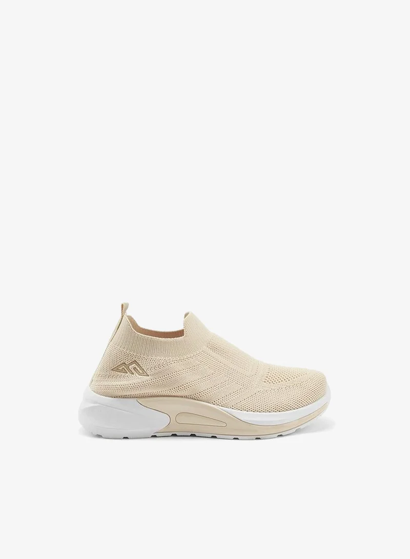 Textured Slip-On Sports Shoes With Pull Tab