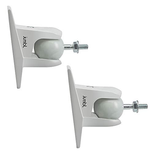 Jumbl SINSB7W ProGrip Ultra Stainless Steel Speaker Wall Mount Bracket White Pair of 2 Thread Size 1420 Holds up to 10 Lbs - Image 1