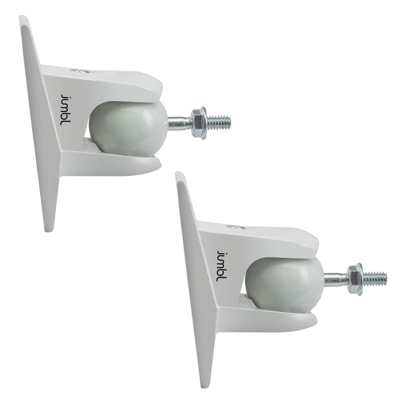 Jumbl SINSB7W ProGrip Ultra Stainless Steel Speaker Wall Mount Bracket White Pair of 2 Thread Size 1420 Holds up to 10 Lbs - Image 2